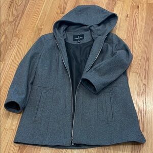 NWOT London Fog XL Gray Hooded Zip-Up Coat